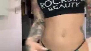 Massaging my new tits and DPing myself before bed 