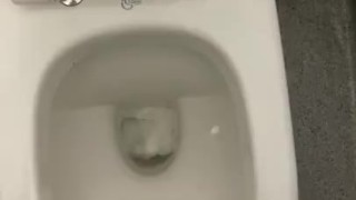 Playing with myself in the public toilets shooting my big Cumshot 