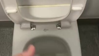 Playing with myself in the public toilets shooting my big Cumshot 