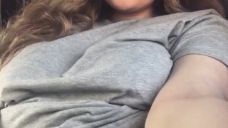Teen rubbing pussy in car outside store 