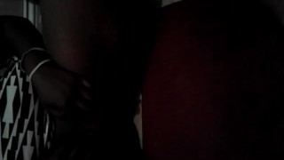 Solo ebony freak pussy play in bathroom 