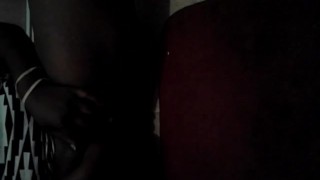 Solo ebony freak pussy play in bathroom 