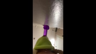 POV Ebony Sloppy Blowjob Dildo POV