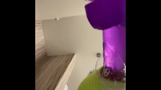 POV Ebony Sloppy Blowjob Dildo POV