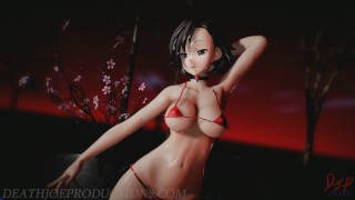  MMD SFW Mitsu with a Red Bikini In - Chung Ha - Stay Tonight - 1077 