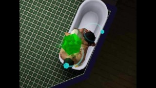 Arranged group sex in the bathroom with two girls | 3D game, sims 3 sex