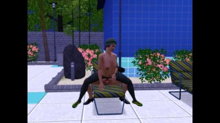 Sex by the pool on a plank bed with a bbw | sex mod, sims 3