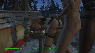 Sex in a cafe on a chair. Girl wanted anal after battle | Fallout 4