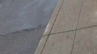 Man exposes himself. Walking down the streets of Detroit Michigan.