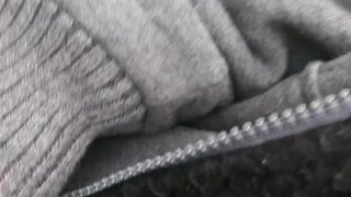 Man exposes himself. Walking down the streets of Detroit Michigan.
