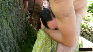Forest Pixie Overwhelmed by Thick Cock Fucking Her Mouth, Cum on Her Face