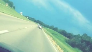 Boobs out while driving