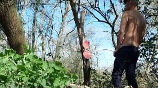 guy masturbating and cumming on hanging bra public