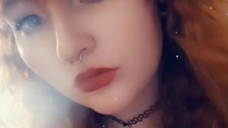 Hot redhead smoking