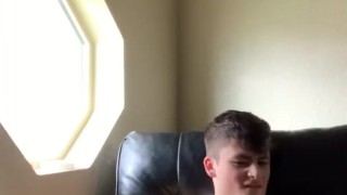 Jerking off in my office while my roommates are downstairs