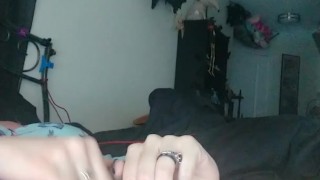 Rubbing my pussy with panties pulled to the side