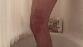 I used my Dirty SOCK for a GREAT JERK OFF in the SHOWER