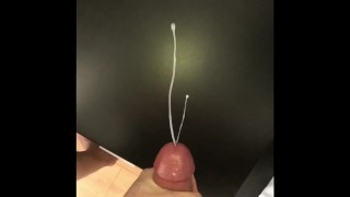 Almost caught!! Hung twink cumplosion in friends room 