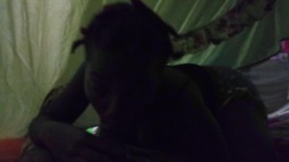 Quarantine Forth With Ebony Teen Thot In The Night She Deepthroats Her Mentor BBC - Mastermeat1