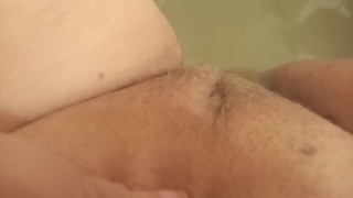 Fucking myself with a big brown dildo in the bath
