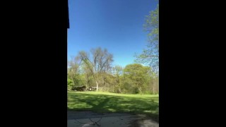 Skinny Teen Babe in Dress Pisses, Masterbates & Squirts at Public Rest Area