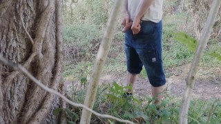 big dicked twink caught pissing in the woods
