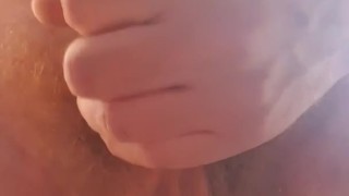 Straight hairy guy after shower corona quarantine jerk off and cum