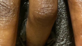 EBONY MASTURBATION - FINGERING MY NOISY WET PUSSY (CLOSE UP)