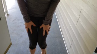 Late for dinner, desperate for a pee, made to pee on the porch!