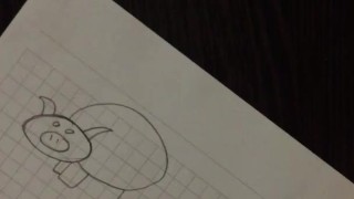 My first video. Drawing a pig