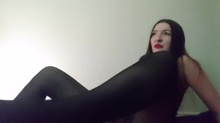 The Name of Dolores - sheer black pantyhose tease /nylon feet