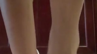 Foot fetish ebony tries new heels