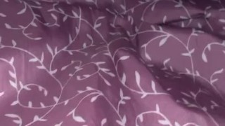 Desperate piss on the bedsheet