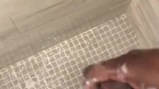 Stroking My BBC In Shower 