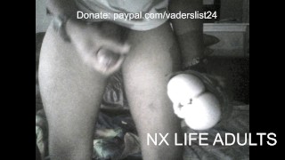 Black cock penetrates her pussy and asshole dripping cum