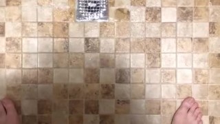 POV cock piss in shower