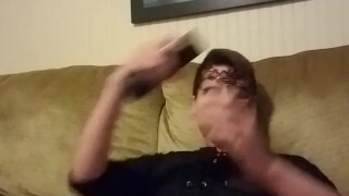 Watching porn and jerking off: maskurade balls
