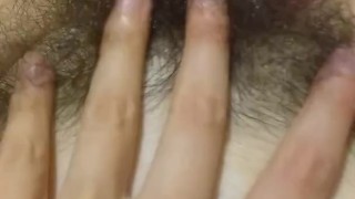Shows Her Mega Hairy Pussy & Giggles