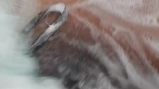 ChelsaBlue getting squeaky clean in the shower
