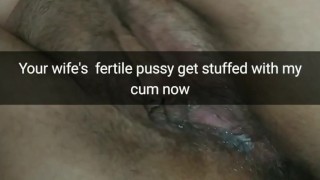My wife, brings home big creampie in her fertile pussy! [Cuckold. Snapchat]