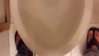 Huge Fat Daddy Dick Taking A Piss with Jeans And Sandals