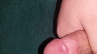 Teasing cum out of dick from soft to hard (big cumshot)