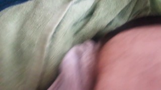 Puppy boy playing with his tail