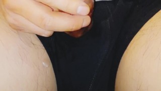 Grower not shower, sloppy foreskin precum play ends in ruined cumshot