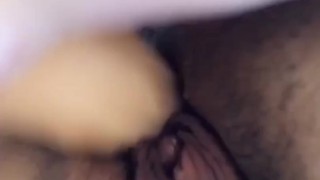 Cubby girls wet pussy creams on her dildo 