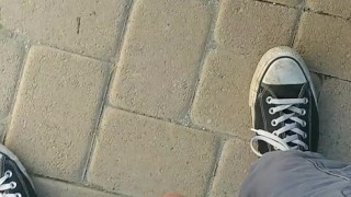 Fat Daddy Dick Walking Around With My Cock Hanging Out In my Vans and Short