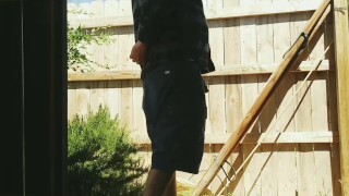 Fat Daddy Dick Walking Around With My Cock Hanging Out In my Vans and Short