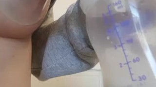 Full breast squirt with milk