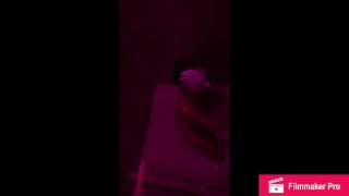 (Voyeur) Young slut plays with toy in shower