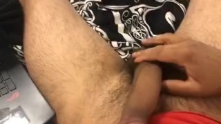 Masturbating